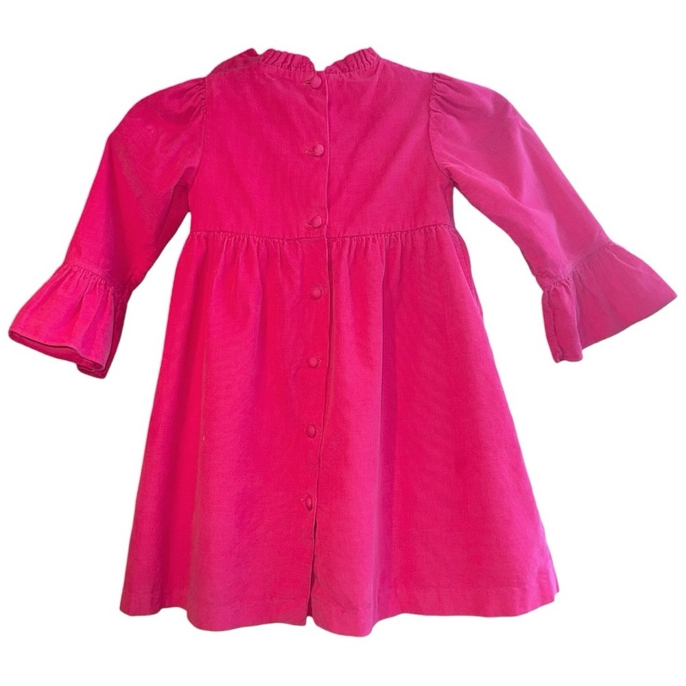 Shrimp & Grits Kids Pink Corduroy Bow Dress | Girls 5 | Holiday Photos - Picture 2 of 5